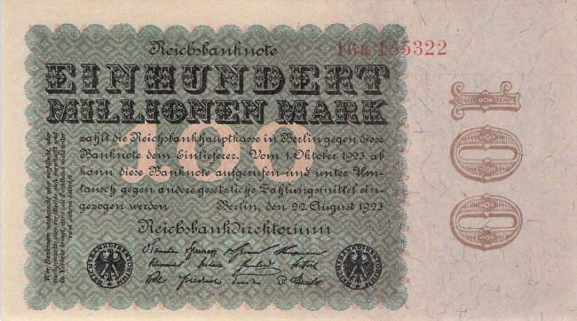 100 Millionen Mark 1923